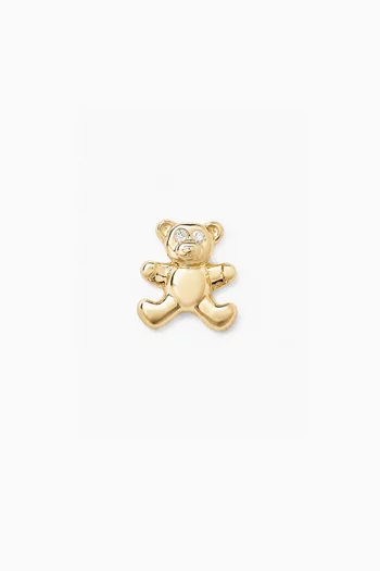 Bear Single Stud Earring in 14kt Gold