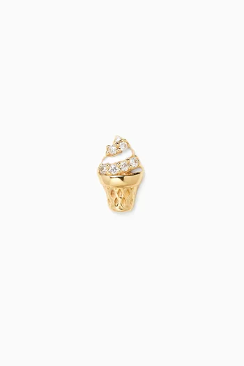 Ice Cream Cone Single Stud Earring in 14kt Gold