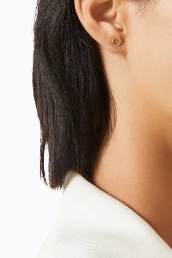Horseshoe Single Stud Earring in 14kt Gold