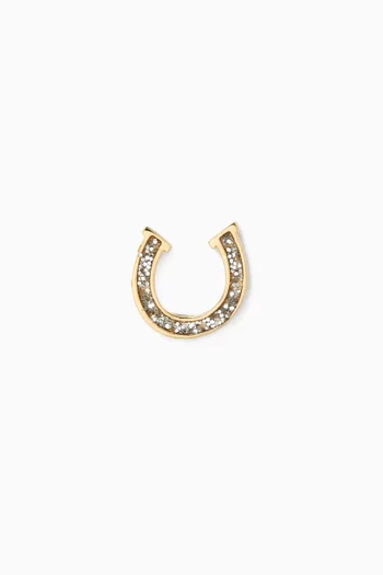 Horseshoe Single Stud Earring in 14kt Gold