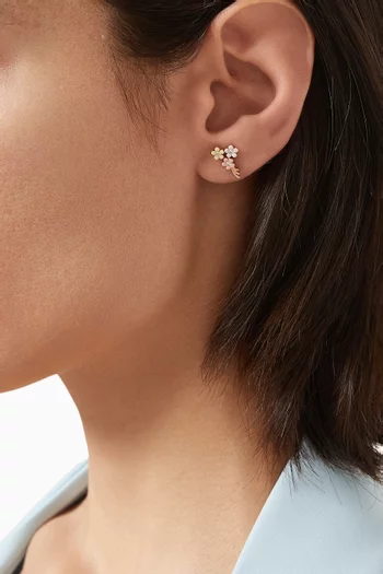 Bouquet of Flowers Single Stud Earring in 14kt Gold