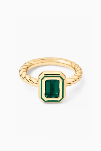 Madison Lab-grown Emerald Stack Ring in 14kt Gold