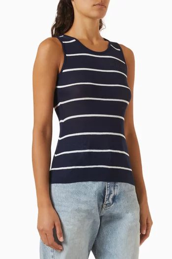 Stripe Knit Tank Top in Cotton