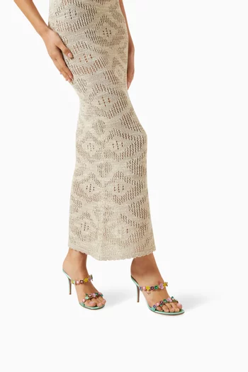 Vittoria 90 Floral Embellished Sandals in Satin