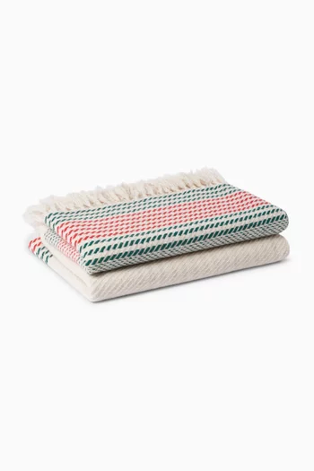 Web Jacquard Blanket in Cashmere