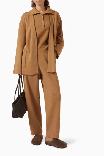 Tetris Sheepskin-trim Cardigan