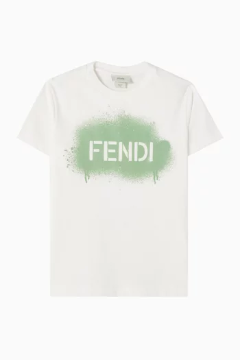 Spray-print Logo T-shirt in Cotton