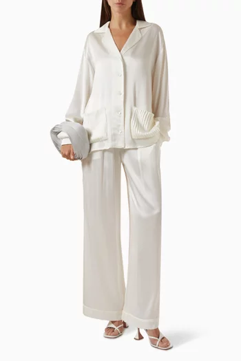 Pyjama-inspired Co-ord Set in Satin