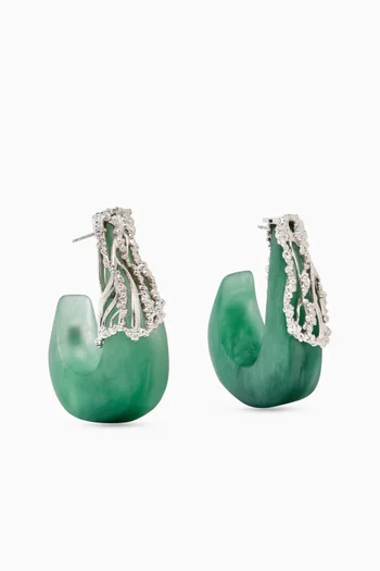 Nova Hoops in Rhodium-plated Brass