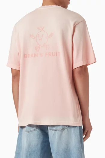 Distressed Big Lemon Outline T-shirt in Cotton