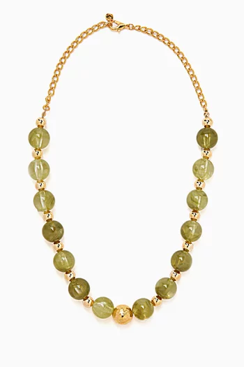 Resin Statement Necklace in 24kt Gold-plated Metal