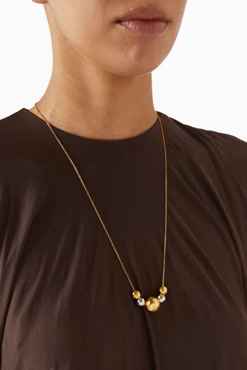 Boules Necklace in 24kt Gold-plated & Rhodium-plated Brass