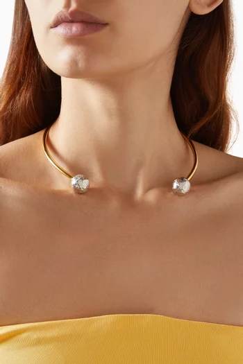 Cosmic Choker Necklace in 24kt Gold-plated Brass