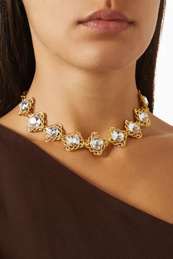 Florence Swarovski® Choker Necklace in 24kt Gold-plated Brass