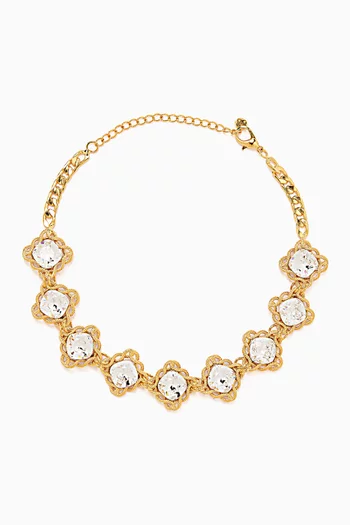 Florence Swarovski® Choker Necklace in 24kt Gold-plated Brass