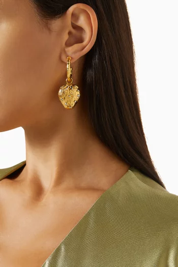 Les Fraises Hoop Earrings in 24kt Gold-plated Brass