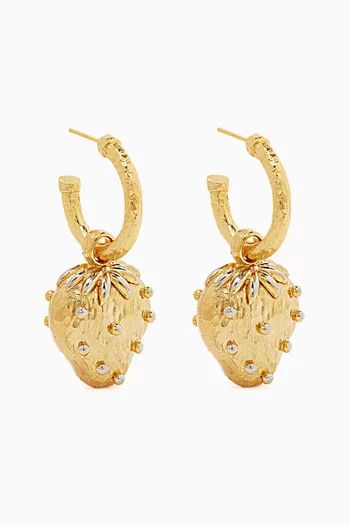 Les Fraises Hoop Earrings in 24kt Gold-plated Brass