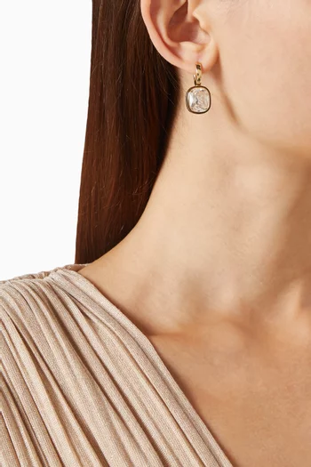 The Cubic Cushion Drop Earrings