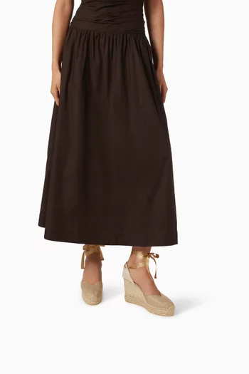 Chiara 110 Lace-up Espadrille Wedges in Linen
