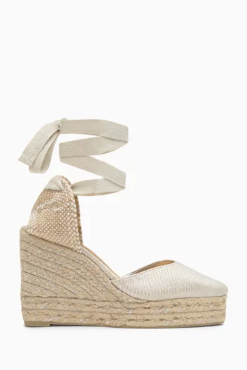 Joyce 110 Espadrille Wedges in Metallic Canvas