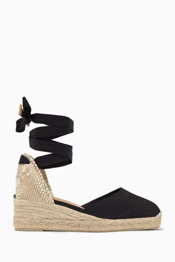 Carina 50 Espadrille Wedges in Organic Canvas