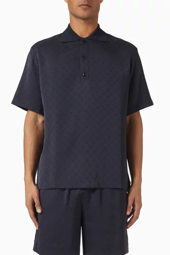 Monogram Polo Shirt in Viscose-knit