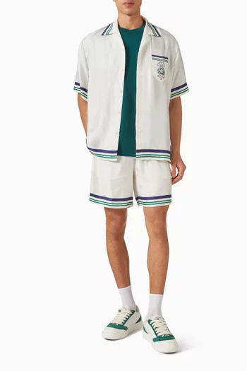 Hotel Emblem Shorts in Silk