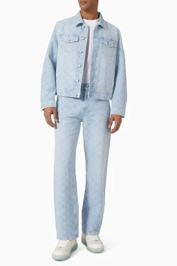 Washed Monogram Jacket in Denim