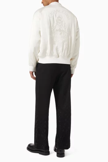 Logo Bomber Jacket in Satin