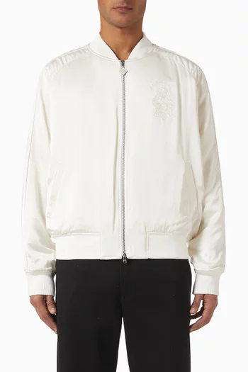 Logo Bomber Jacket in Satin