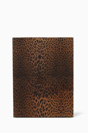 Leopard Book Jewellery Box in Textured Faux Leather
