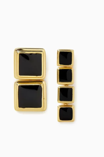 Archer Drop Earrings in 18kt Gold PVD-Plated Stainless Steel