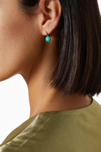 Solitaire Opal Huggie Earrings