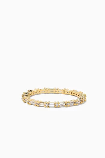 Baguette Ring in Gold-plated Brass