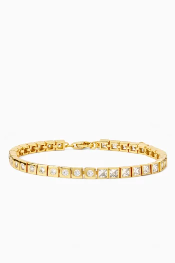 Tennis Bracelet in Gold-tone Metal