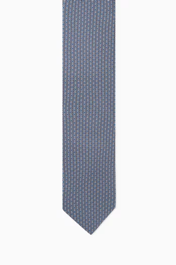 Geometrical Printed Tie in Silk