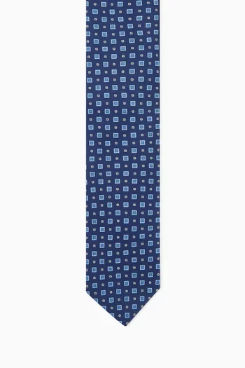 Medallion Floral-print Tie in Silk