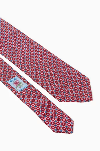 Medallion-print Tie in Silk