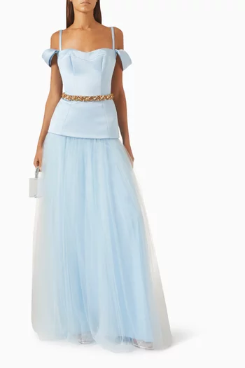 Ariel Crystal-belt Gown