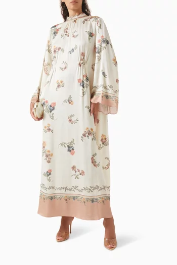 Prisca Dress in Linen-satin