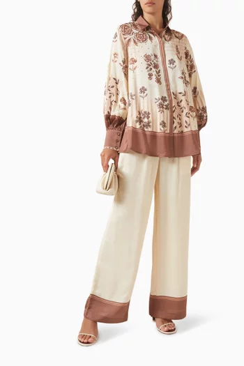 Pauline Top & Pants Set in Linen-satin