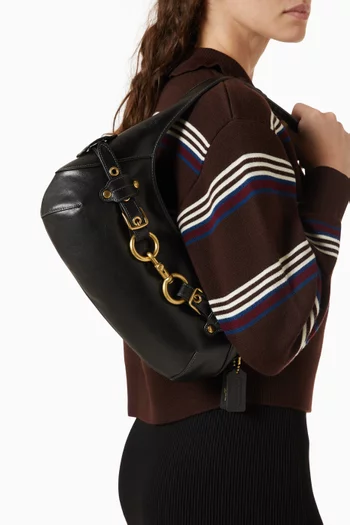 Belted Ergo Shoulder Bag in Leather