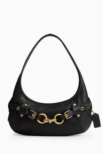 Belted Ergo Shoulder Bag in Leather