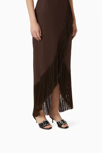 Margot 55 Oversized Buckle Sandals in Leather