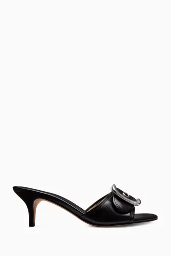 Margot 55 Oversized Buckle Sandals in Leather