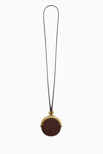 Circle Kisslock Pouch in Leather