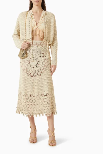 Studded Open Cardigan in Knit