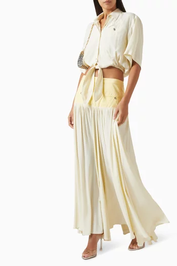 High-waist Skirt in Crepe de Chine