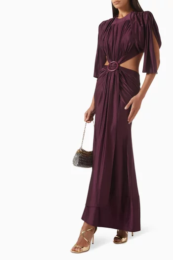 Asymmetrical Ruched Dress in Viscose Jersey