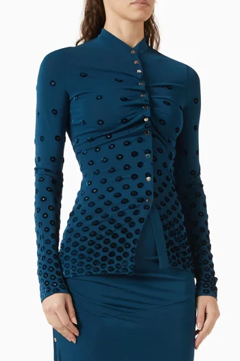 Mirrorwork Buttoned Top